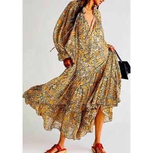 Free People Feeling Groovy Maxi Dress Blogger Favorite Size L